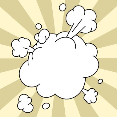 Comic Blank Speech Bubble With Copy Space And Colorful Doodles.