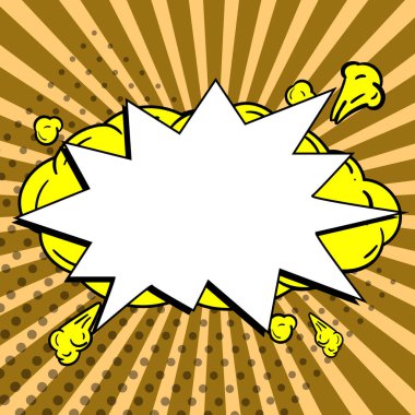 Comic Blank Speech Bubble With Copy Space And Colorful Doodles.