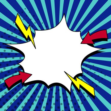 Comic Blank Speech Bubble With Copy Space And Colorful Doodles.