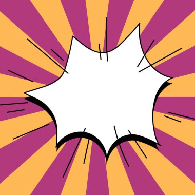 Comic Blank Speech Bubble With Copy Space And Colorful Doodles.