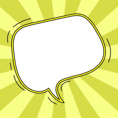 Comic Blank Speech Bubble With Copy Space And Colorful Doodles.