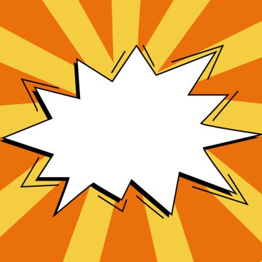 Comic Blank Speech Bubble With Copy Space And Colorful Doodles.