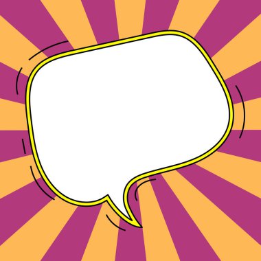 Comic Blank Speech Bubble With Copy Space And Colorful Doodles.