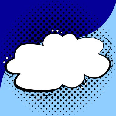 Comic Blank Speech Bubble With Copy Space And Colorful Doodles.