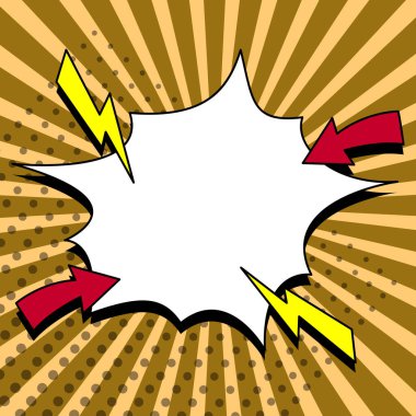 Comic Blank Speech Bubble With Copy Space And Colorful Doodles.