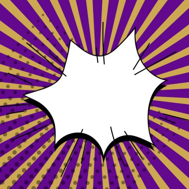 Comic Blank Speech Bubble With Copy Space And Colorful Doodles.