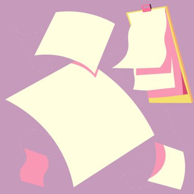 Man sitting at the table with laptop. Big white speech bubble for text overhead. Empty Dialog box on bright colored background. Vector drawing illustration.