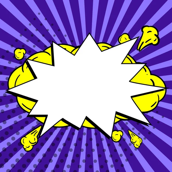 Comic Blank Speech Bubble With Copy Space And Colorful Doodles.