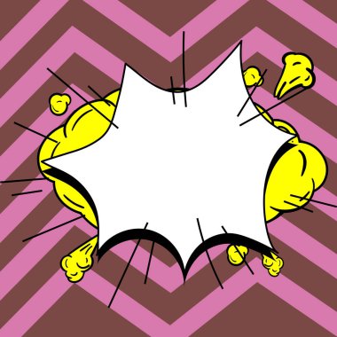 Comic Blank Speech Bubble With Copy Space And Colorful Doodles.