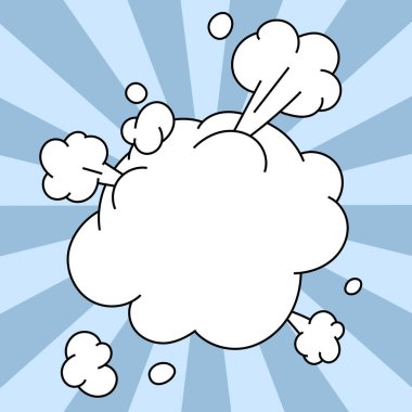 Comic Blank Speech Bubble With Copy Space And Colorful Doodles.