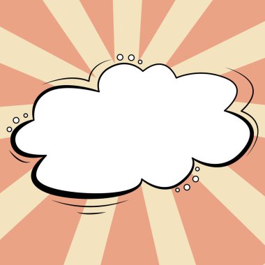 Comic Blank Speech Bubble With Copy Space And Colorful Doodles.