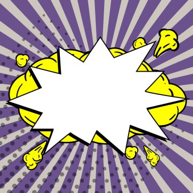 Comic Blank Speech Bubble With Copy Space And Colorful Doodles.