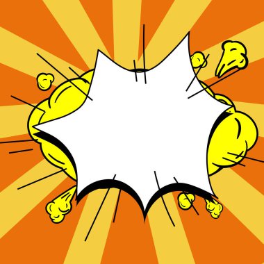 Comic Blank Speech Bubble With Copy Space And Colorful Doodles.