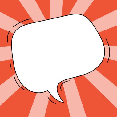 Comic Blank Speech Bubble With Copy Space And Colorful Doodles.