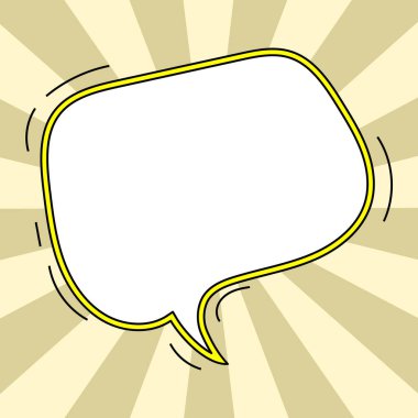 Comic Blank Speech Bubble With Copy Space And Colorful Doodles.