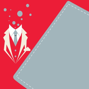 Drawing office suit without person. Bright color vector illustration.