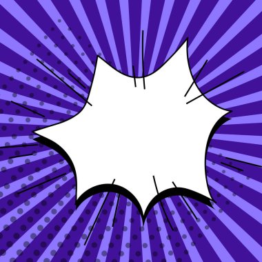 Comic Blank Speech Bubble With Copy Space And Colorful Doodles.