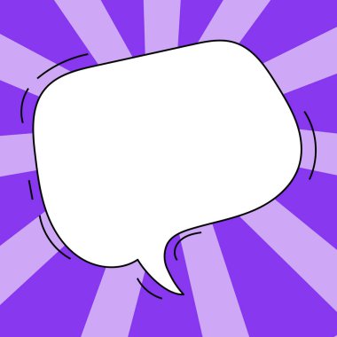 Comic Blank Speech Bubble With Copy Space And Colorful Doodles.