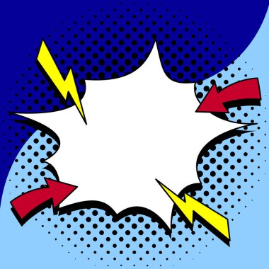 Comic Blank Speech Bubble With Copy Space And Colorful Doodles.