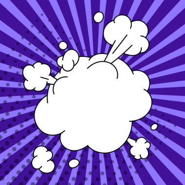 Comic Blank Speech Bubble With Copy Space And Colorful Doodles.