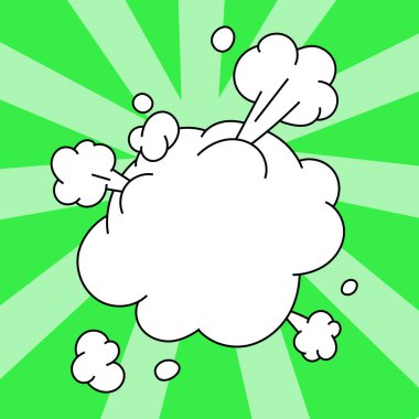 Comic Blank Speech Bubble With Copy Space And Colorful Doodles.