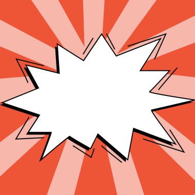 Comic Blank Speech Bubble With Copy Space And Colorful Doodles.