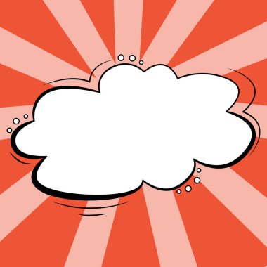 Comic Blank Speech Bubble With Copy Space And Colorful Doodles.