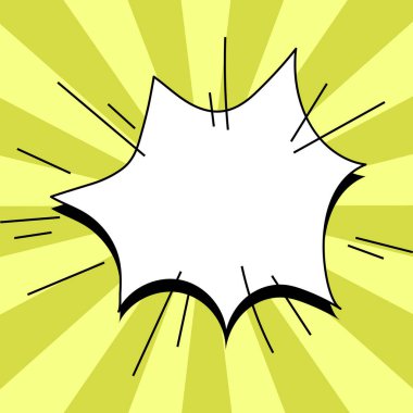 Comic Blank Speech Bubble With Copy Space And Colorful Doodles.