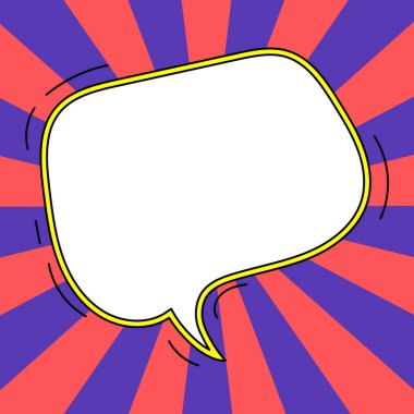 Comic Blank Speech Bubble With Copy Space And Colorful Doodles.