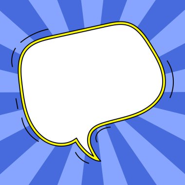 Comic Blank Speech Bubble With Copy Space And Colorful Doodles.