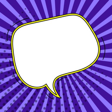 Comic Blank Speech Bubble With Copy Space And Colorful Doodles.