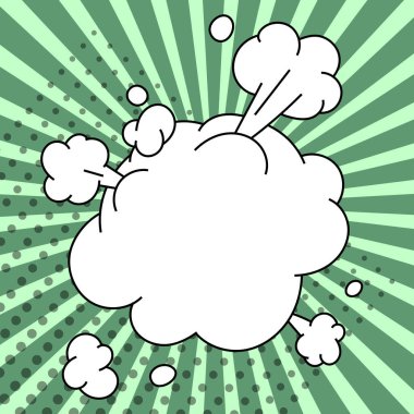 Comic Blank Speech Bubble With Copy Space And Colorful Doodles.