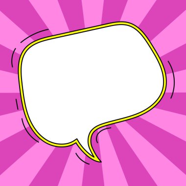 Comic Blank Speech Bubble With Copy Space And Colorful Doodles.