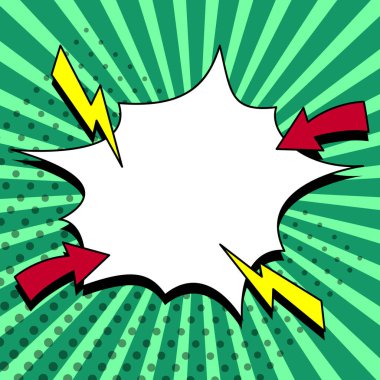 Comic Blank Speech Bubble With Copy Space And Colorful Doodles.