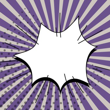 Comic Blank Speech Bubble With Copy Space And Colorful Doodles.