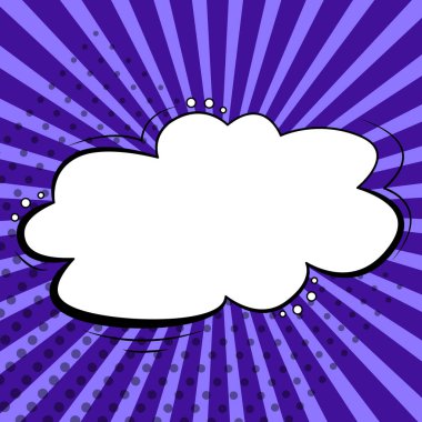 Comic Blank Speech Bubble With Copy Space And Colorful Doodles.