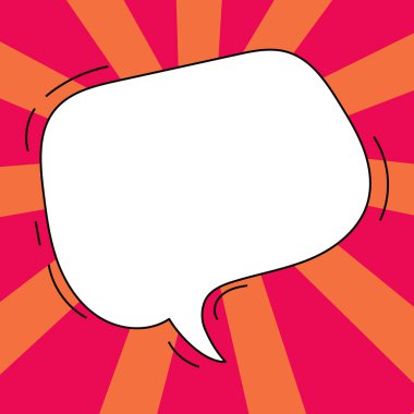 Comic Blank Speech Bubble With Copy Space And Colorful Doodles.