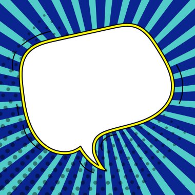 Comic Blank Speech Bubble With Copy Space And Colorful Doodles.