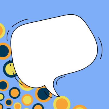 Comic Blank Speech Bubble With Copy Space And Colorful Doodles.