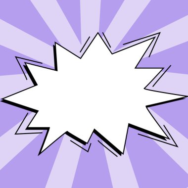 Comic Blank Speech Bubble With Copy Space And Colorful Doodles.