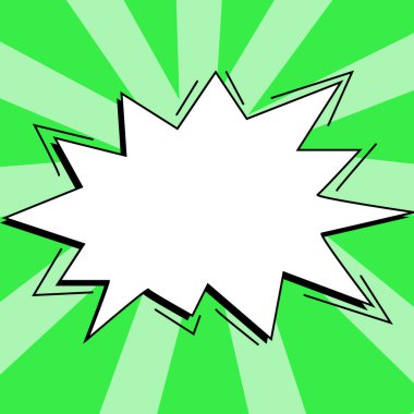 Comic Blank Speech Bubble With Copy Space And Colorful Doodles.