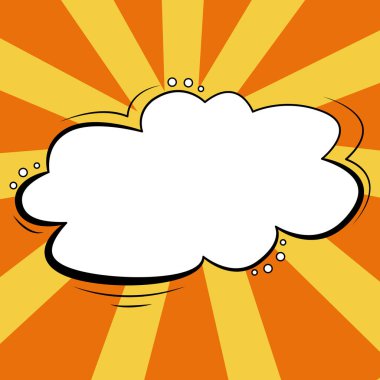 Comic Blank Speech Bubble With Copy Space And Colorful Doodles.