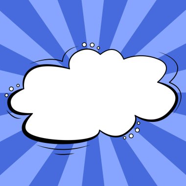 Comic Blank Speech Bubble With Copy Space And Colorful Doodles.