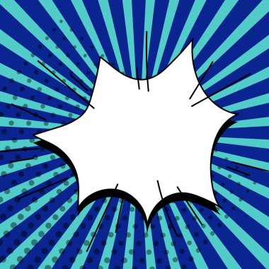 Comic Blank Speech Bubble With Copy Space And Colorful Doodles.