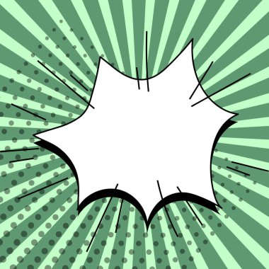 Comic Blank Speech Bubble With Copy Space And Colorful Doodles.