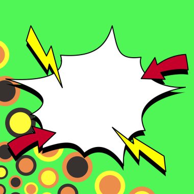 Comic Blank Speech Bubble With Copy Space And Colorful Doodles.