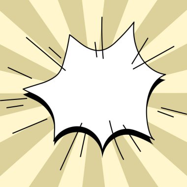 Comic Blank Speech Bubble With Copy Space And Colorful Doodles.