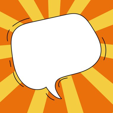 Comic Blank Speech Bubble With Copy Space And Colorful Doodles.