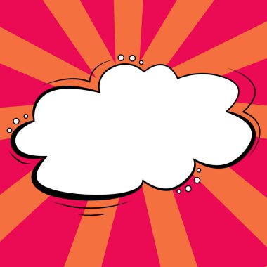 Comic Blank Speech Bubble With Copy Space And Colorful Doodles.