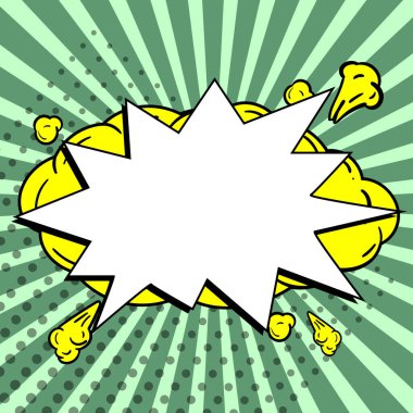 Comic Blank Speech Bubble With Copy Space And Colorful Doodles.